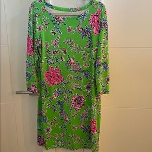Lilly Pulitzer Green Floral Long Sleeve Dress